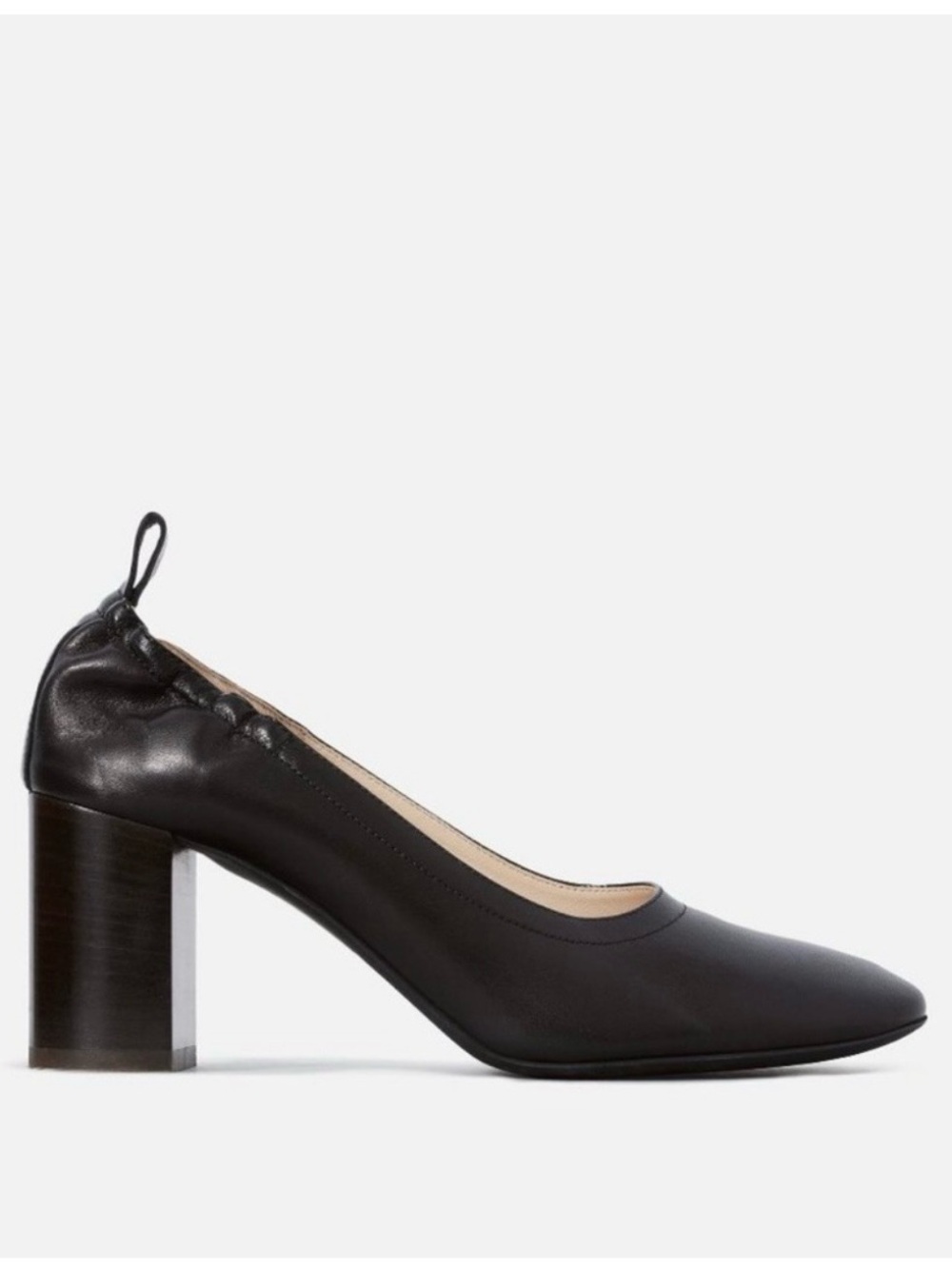 Everlane Black Leather Block Heel Pumps